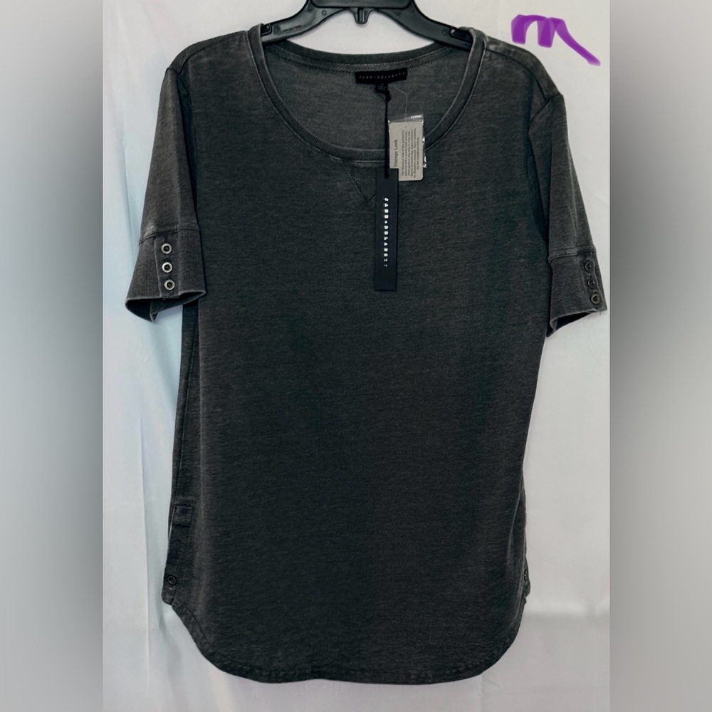 Jane and Delancey Charcoal Short Sleeve Top